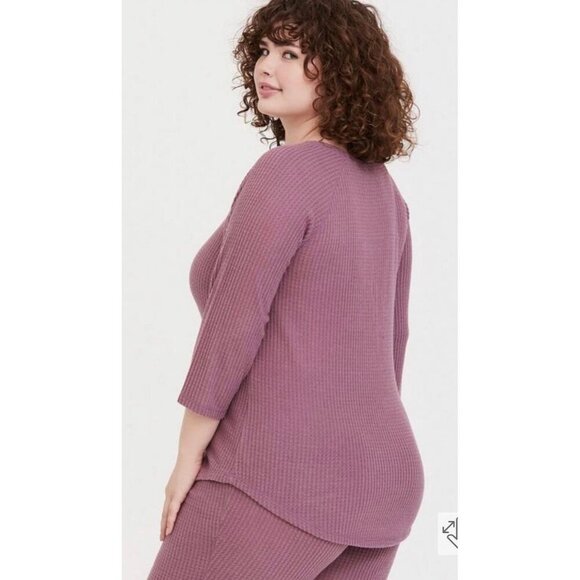Torrid Size 1 Long Sleeve Pajama Top Mauve - Picture 2 of 8